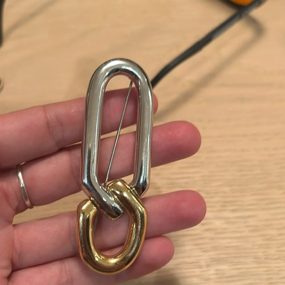 Monet Gold and Silver Two Tone Metal Carabiner